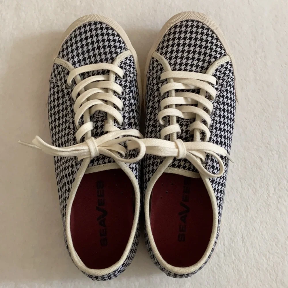 {NWOT} SeaVees for J.Crew | Monterey Houndstooth Sneaker Vegan SF 06/67 (6.5) - Picture 9 of 16